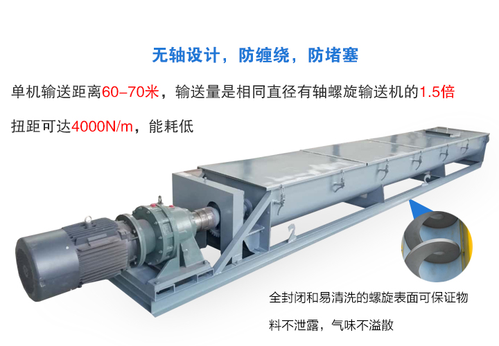 無軸螺旋輸送機特點